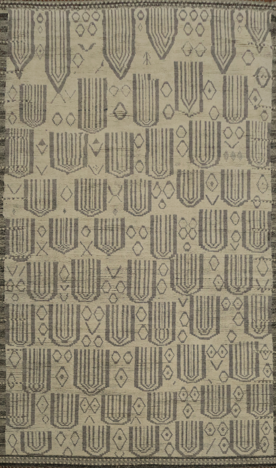 Modern Geometric Moroccan Oriental Large Rug 10x16