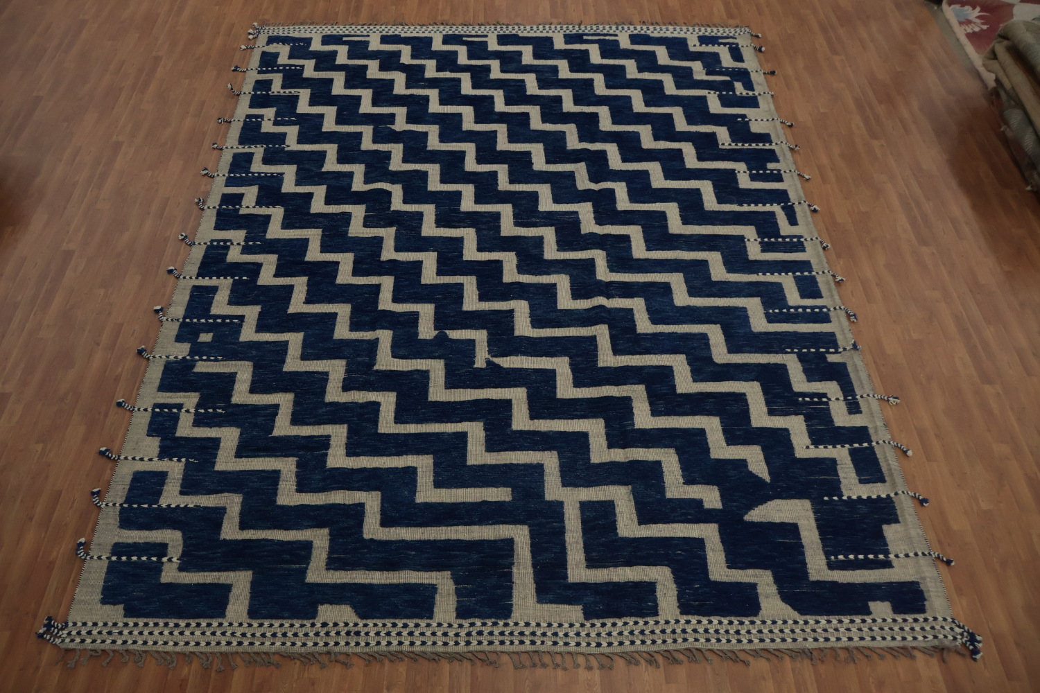 Blue Geometric Moroccan Modern Large Rug 12x16