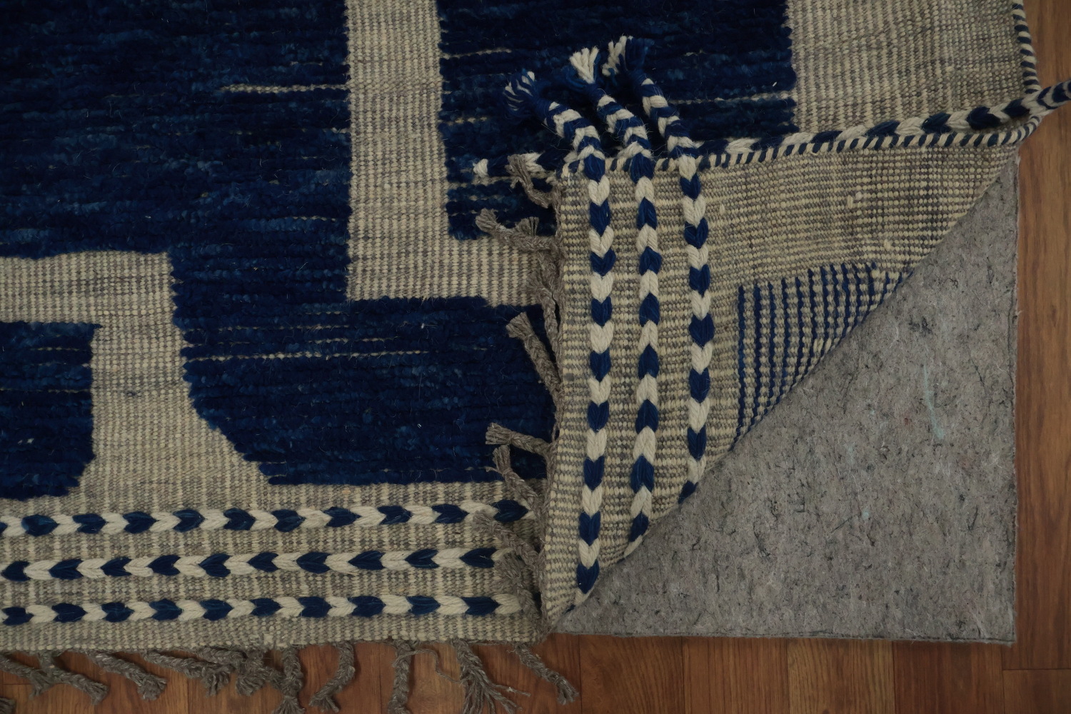 Blue Geometric Moroccan Modern Large Rug 12x16