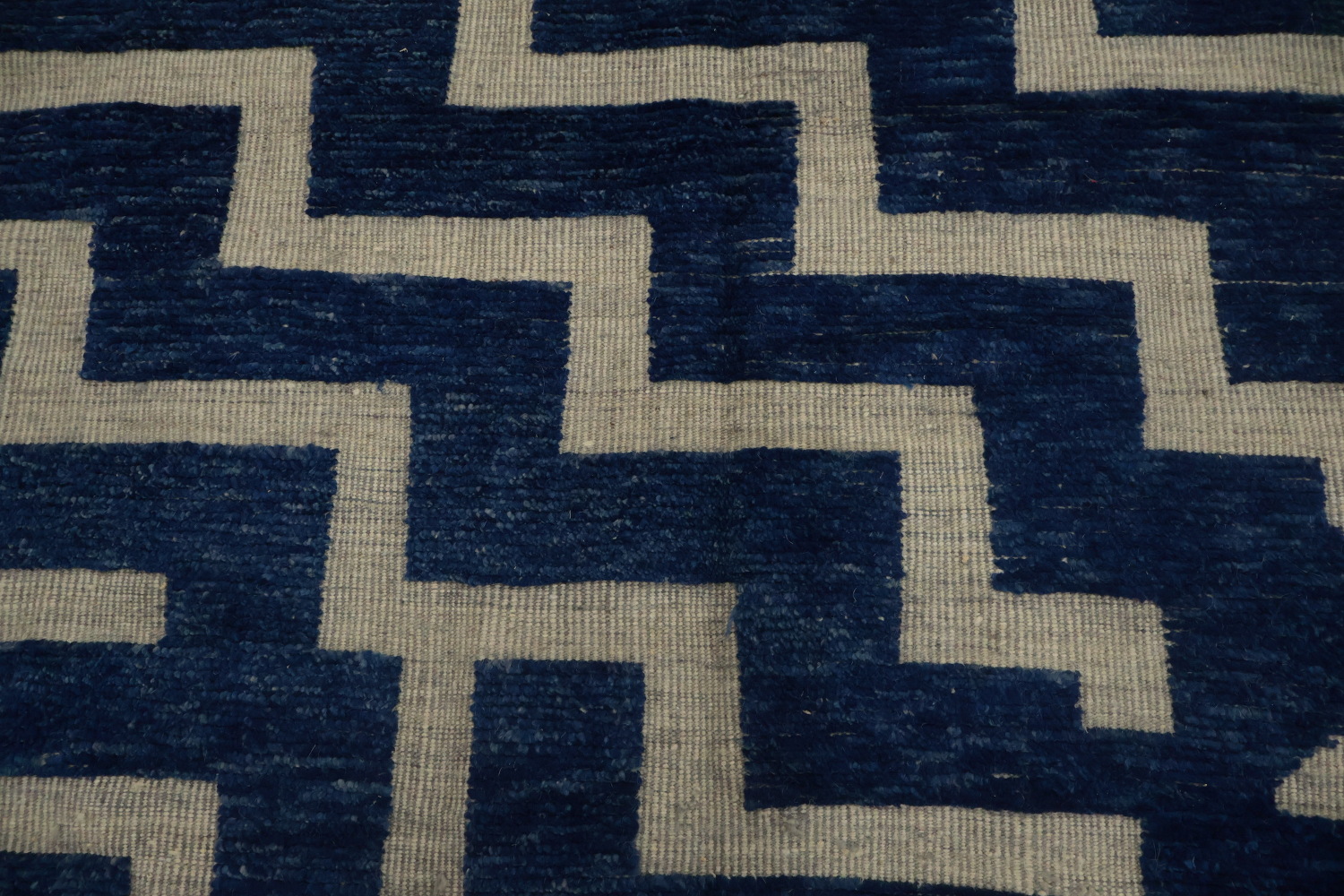 Blue Geometric Moroccan Modern Large Rug 12x16