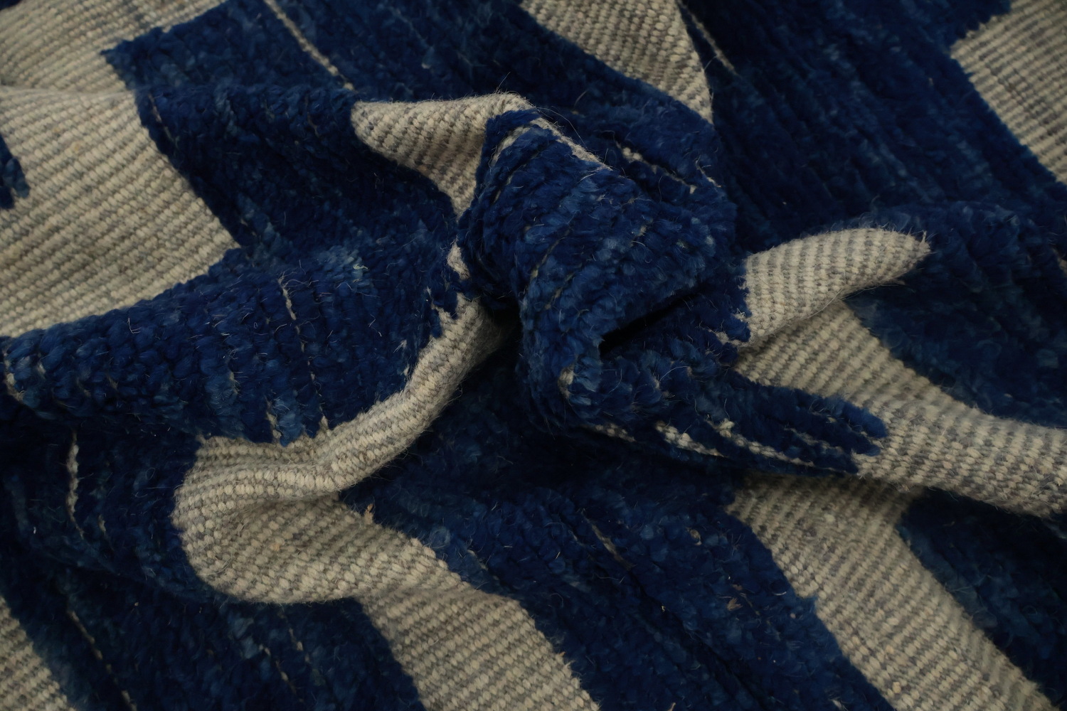 Blue Geometric Moroccan Modern Large Rug 12x16