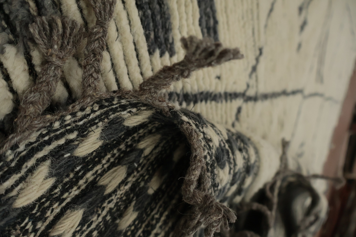 Handmade Trellis Wool Moroccan Large Rug 11x16