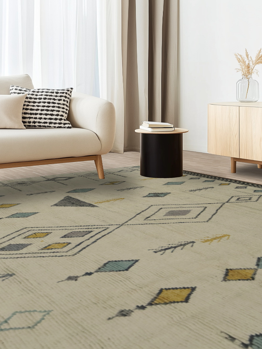 Stylish Geometric Moroccan Large Rug 12x16 for Elegant Decor