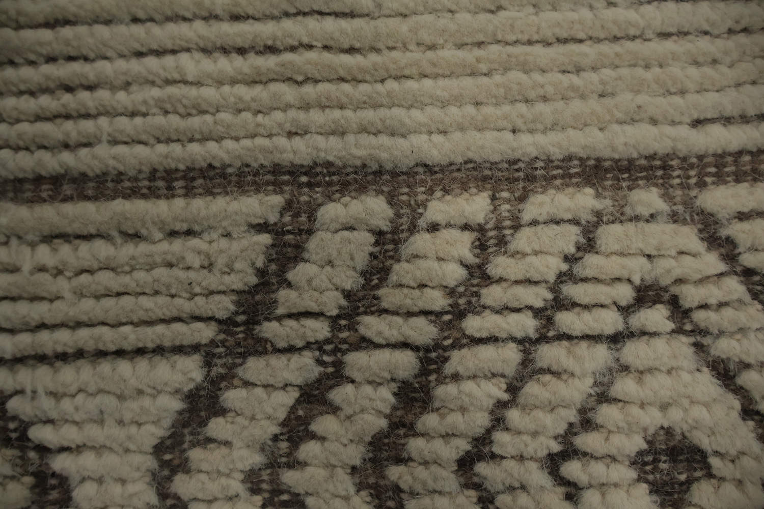 Ivory Wool Handmade Moroccan Oriental Large Rug 12x15