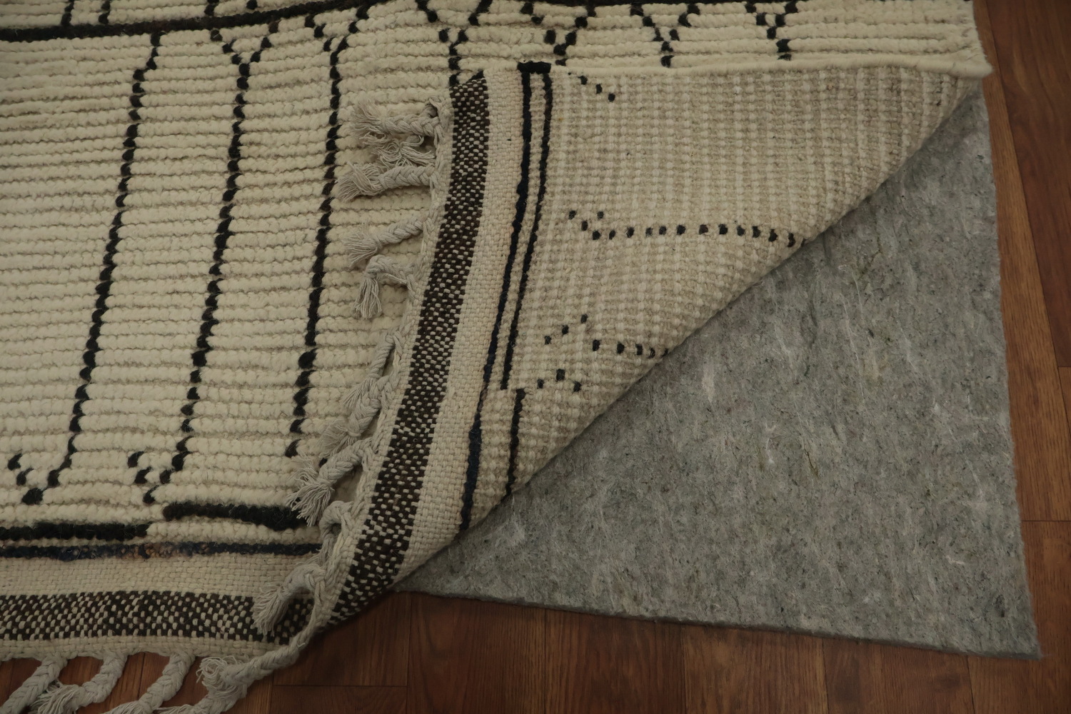 All-Over Ivory Wool Moroccan Oriental Large Rug 10x14