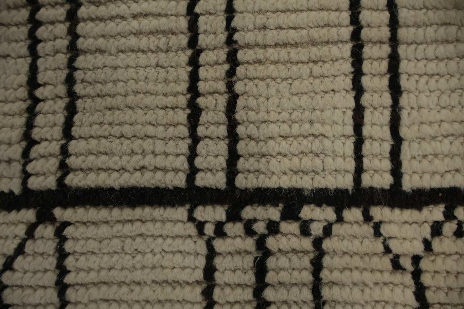 All-Over Ivory Wool Moroccan Oriental Large Rug 10x14