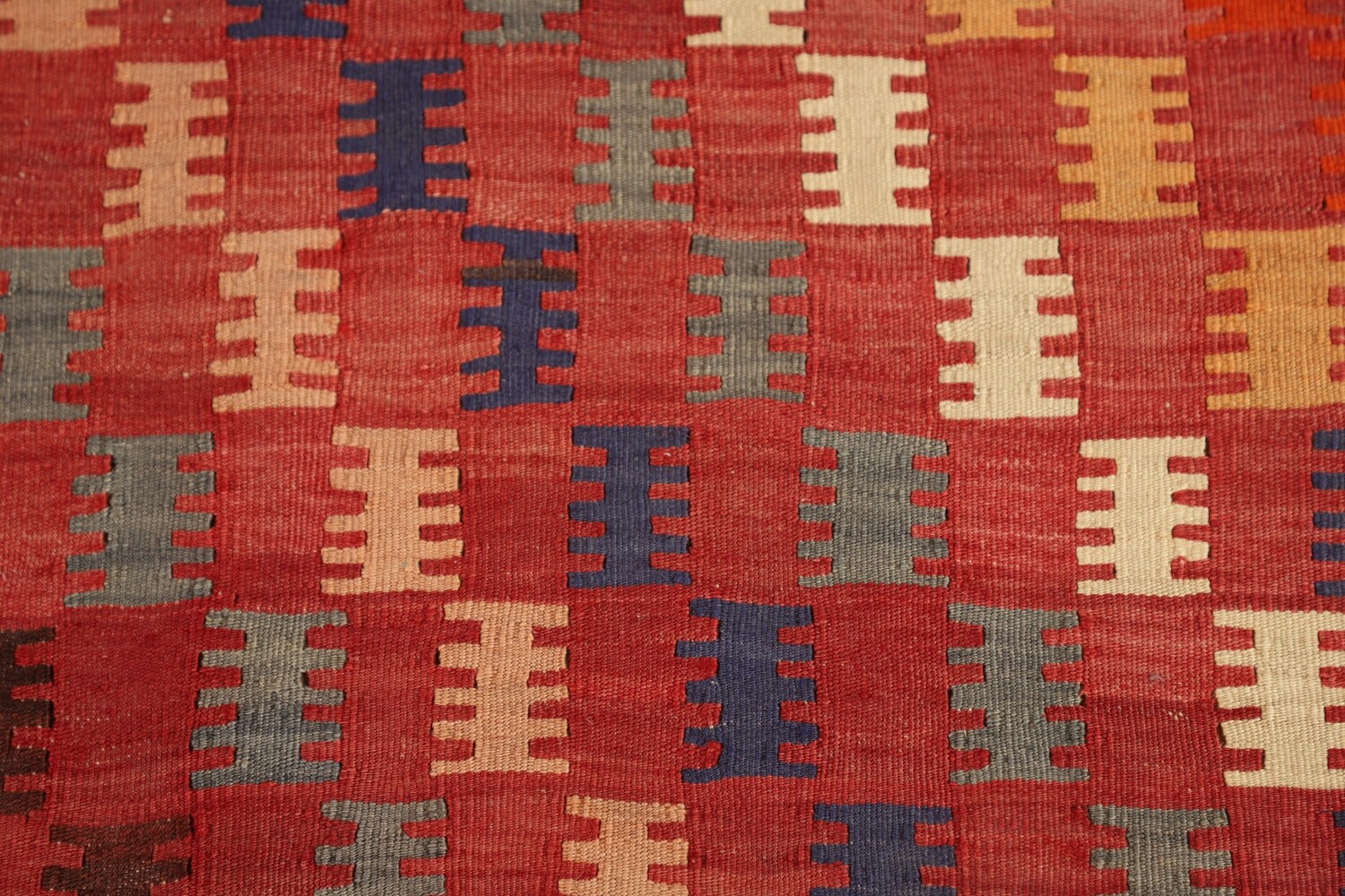 Antique Wool Kilim Qashqai Persian Vegetable Dye Rug 5x10