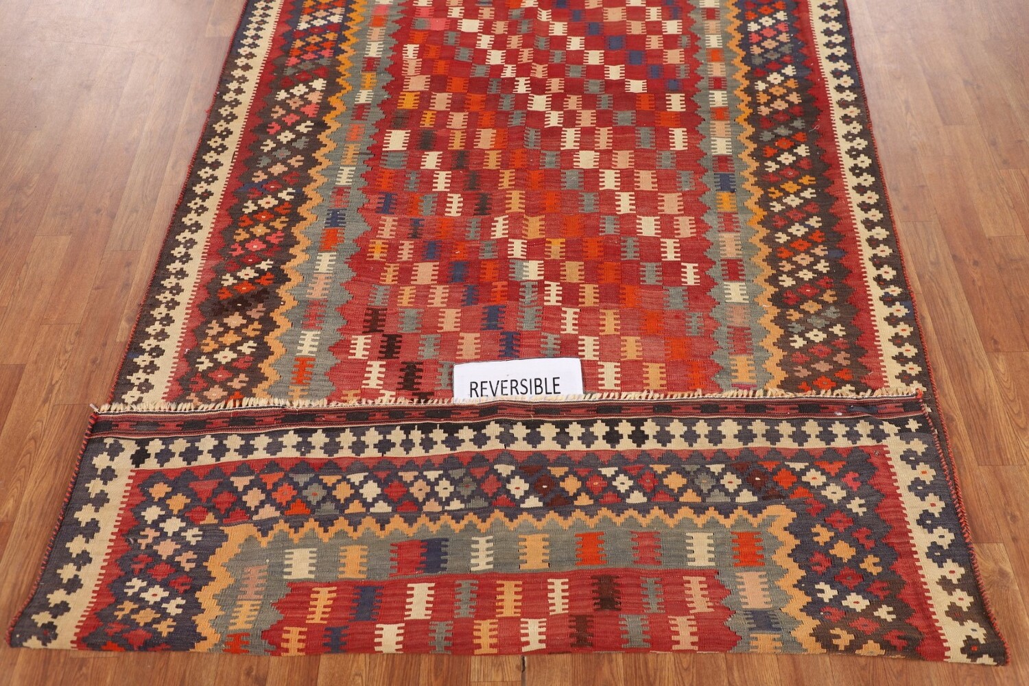 Antique Wool Kilim Qashqai Persian Vegetable Dye Rug 5x10