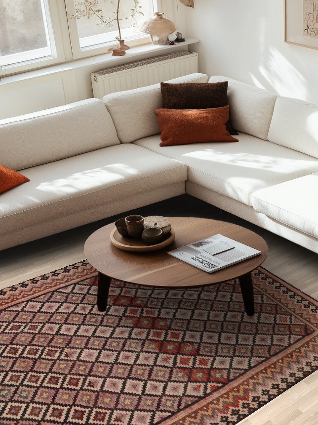Hand Weave Trellis Wool Kilim Persian Area Rug 6x8
