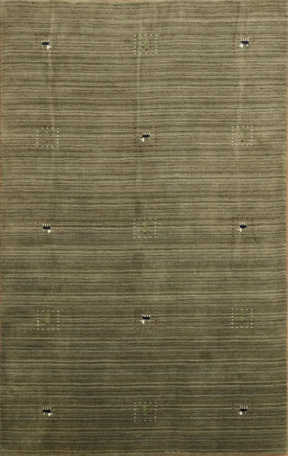 Sophisticated Olive-Toned Gabbeh Rug Ideal for Cozy Home Decor 5x8 ft