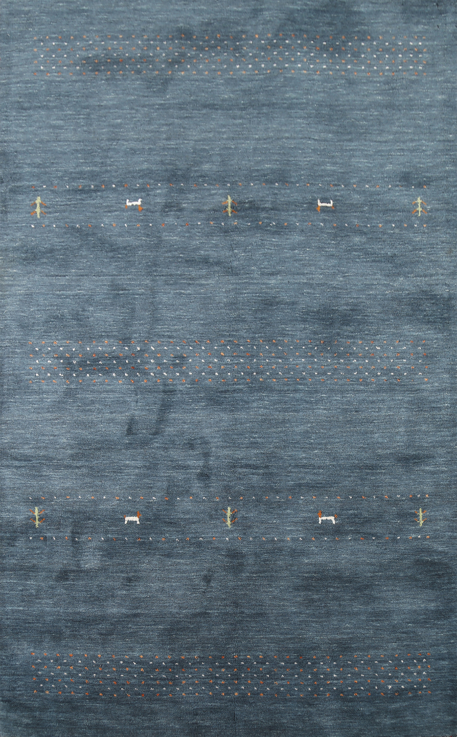 Blue Tribal Gabbeh Oriental Area Rug 5x8