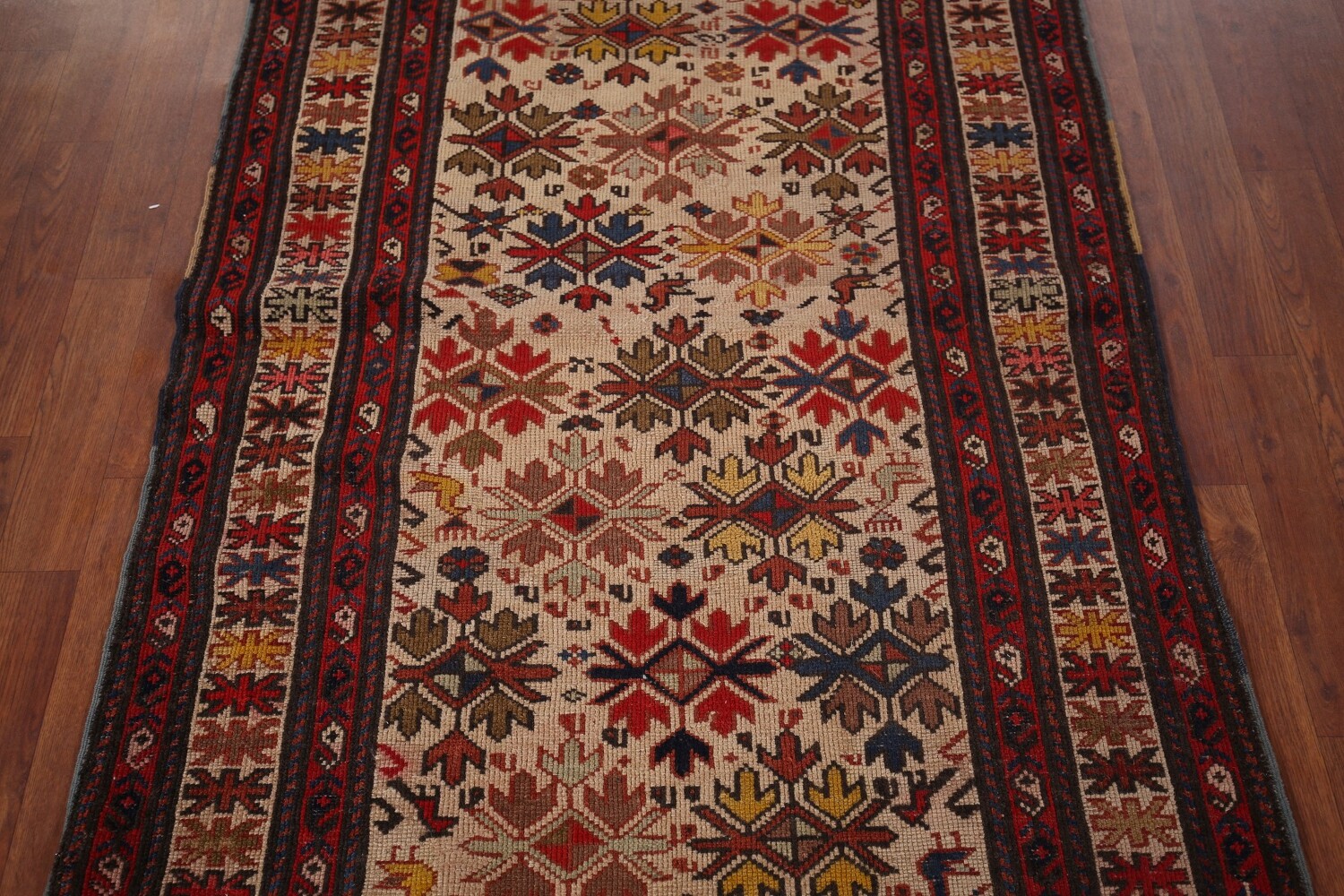 Pre-1900 Antique Kazak Vegetable Dye Rug 3x5