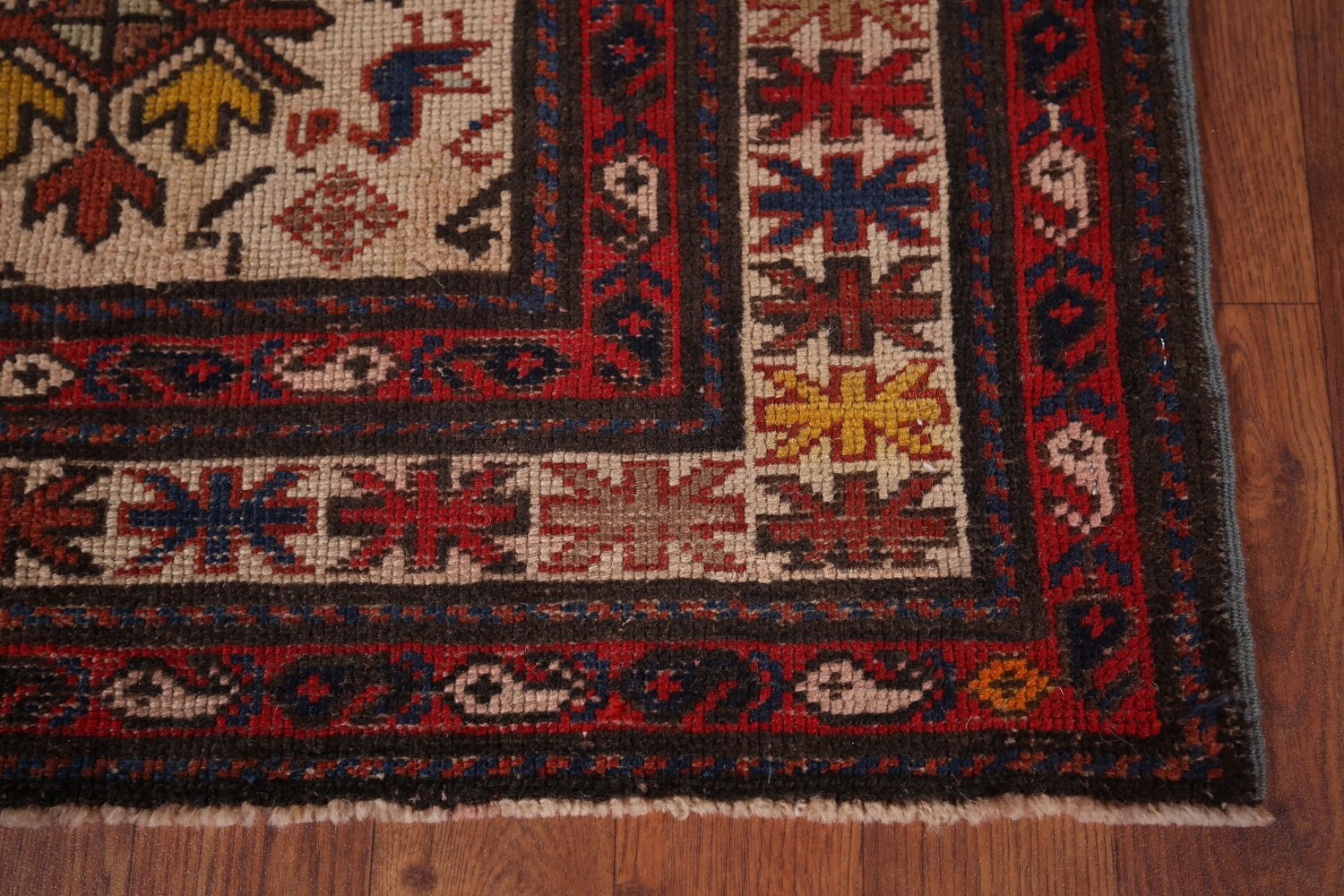 Pre-1900 Antique Kazak Vegetable Dye Rug 3x5