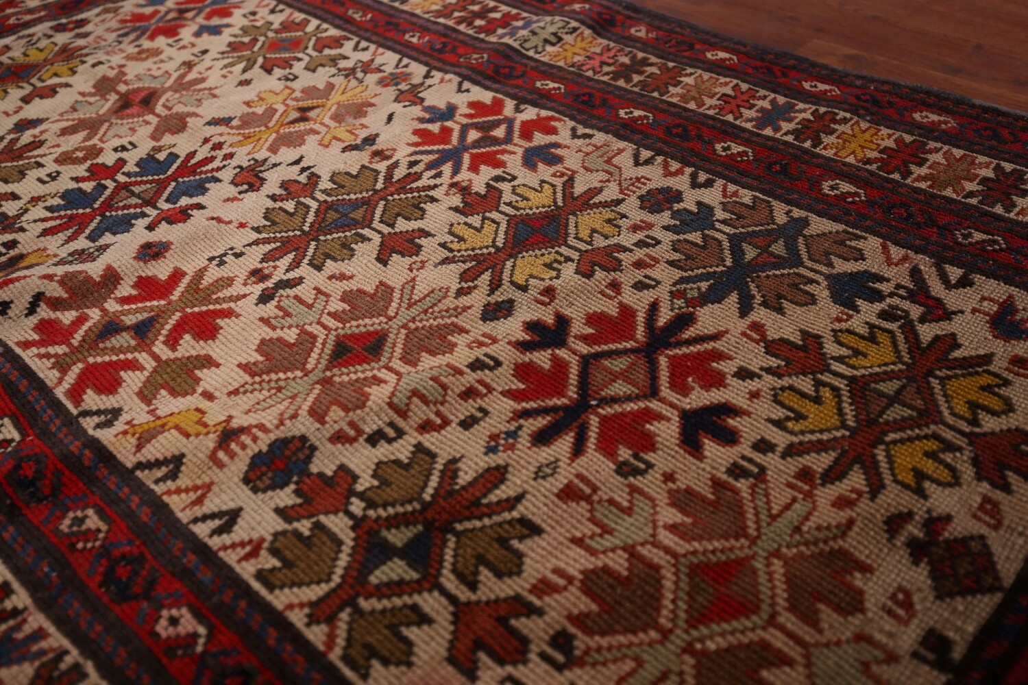 Pre-1900 Antique Kazak Vegetable Dye Rug 3x5
