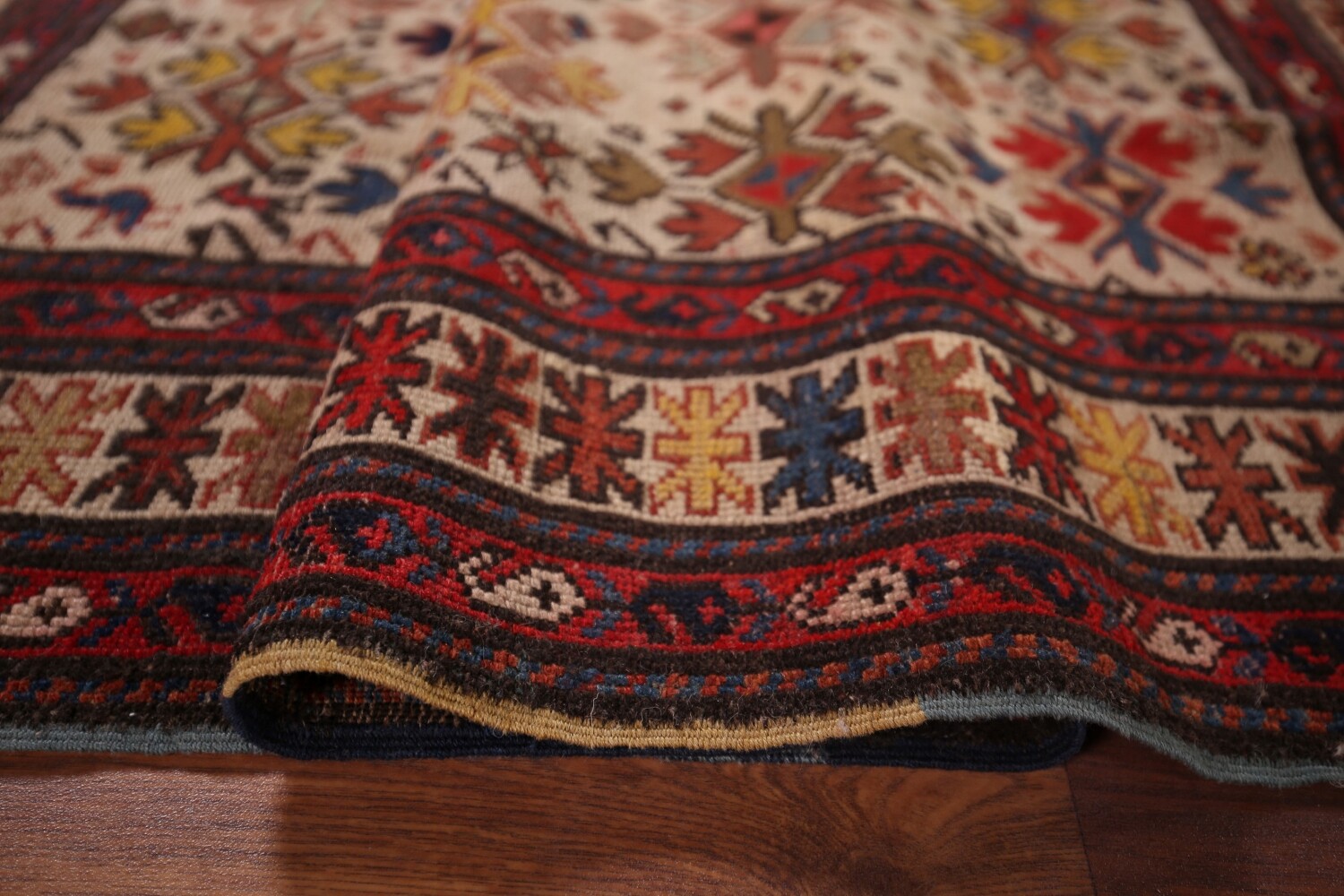 Pre-1900 Antique Kazak Vegetable Dye Rug 3x5