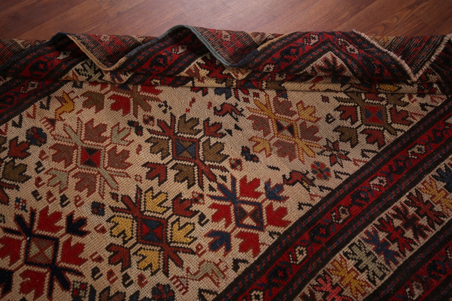 Pre-1900 Antique Kazak Vegetable Dye Rug 3x5