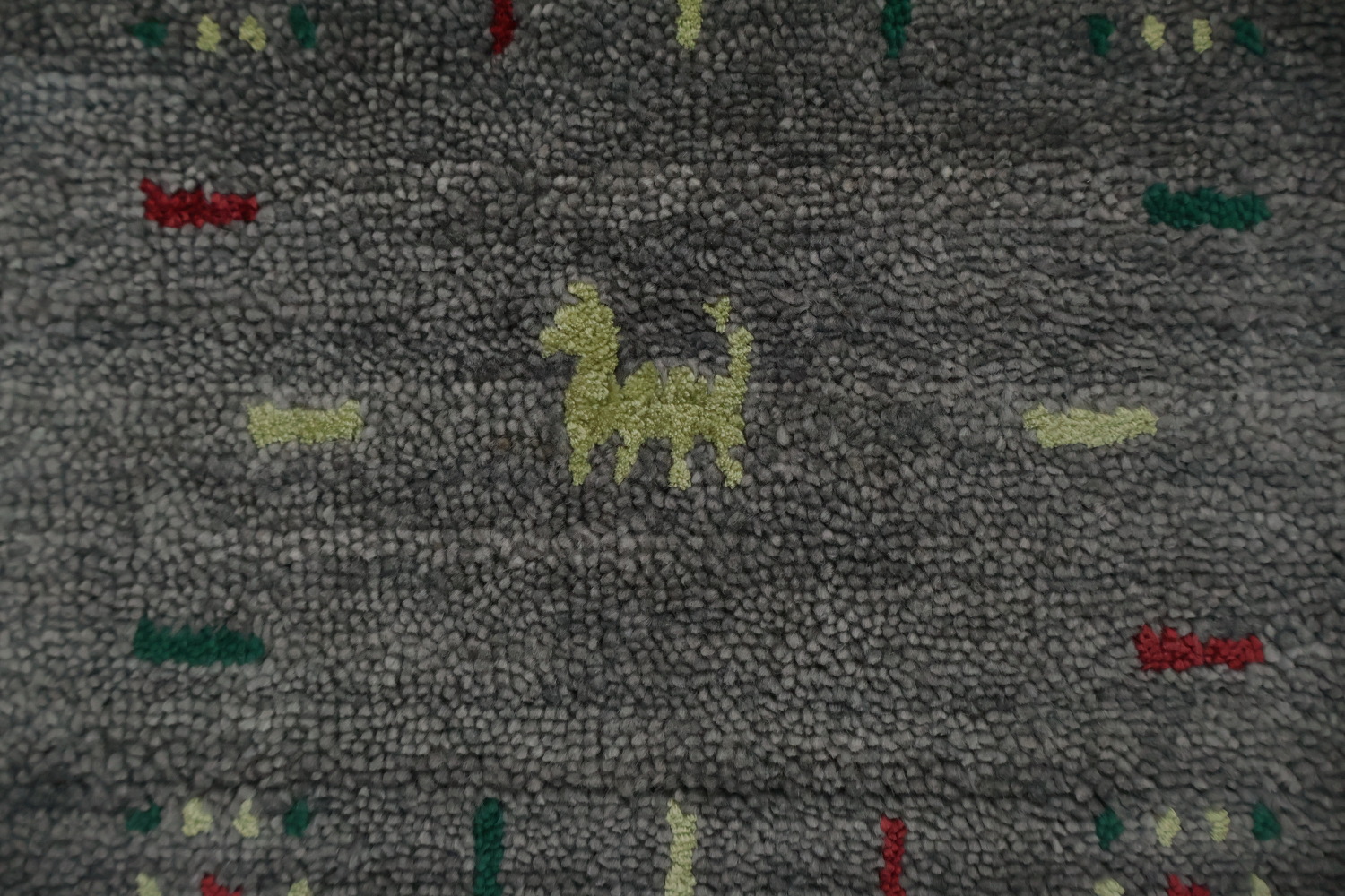 Contemporary Gray Gabbeh Square Rug with Delicate Details 8x8
