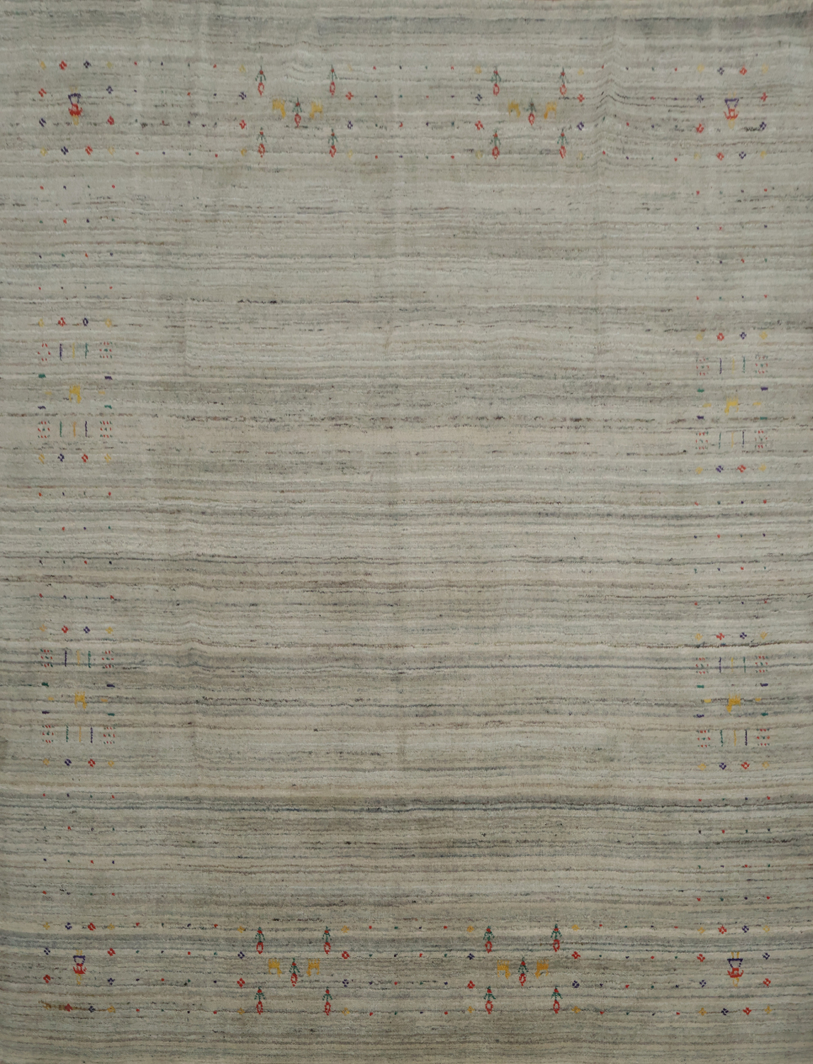 Contemporary Square Gabbeh Rug with Artistic Multicolored Patterns 8x8