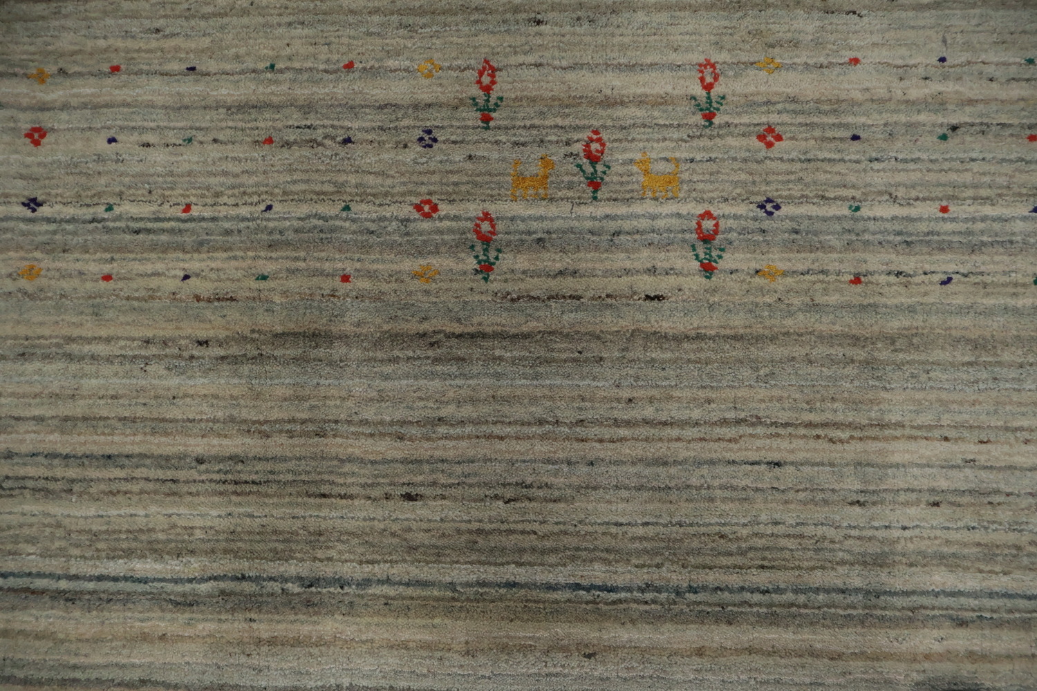 Contemporary Square Gabbeh Rug with Artistic Multicolored Patterns 8x8