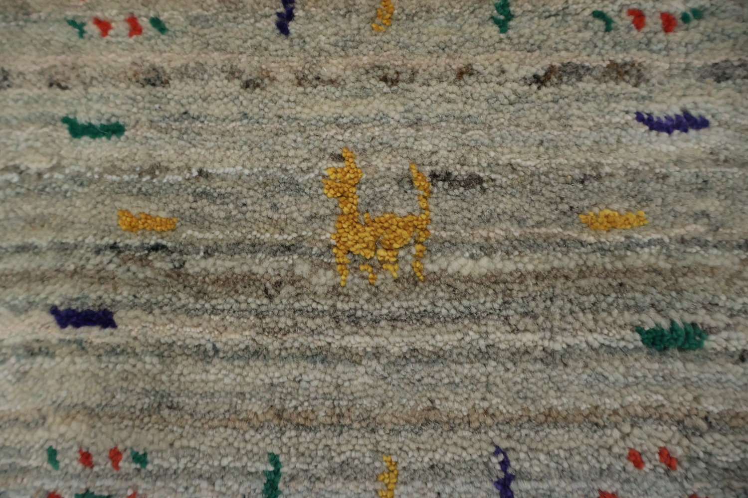 Contemporary Square Gabbeh Rug with Artistic Multicolored Patterns 8x8
