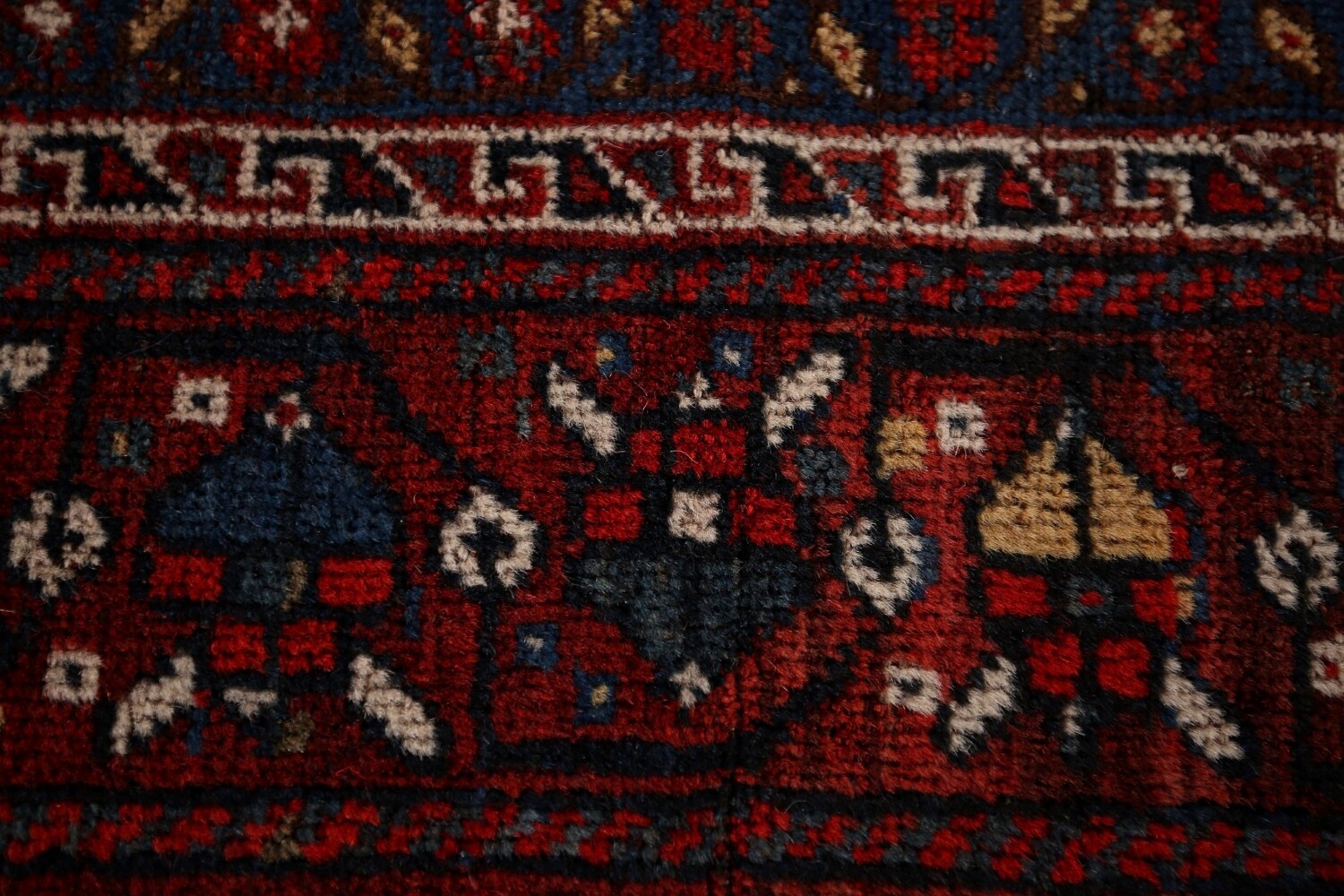 Pre-1900 Antique Wool Qashqai Persian Rug 5x6