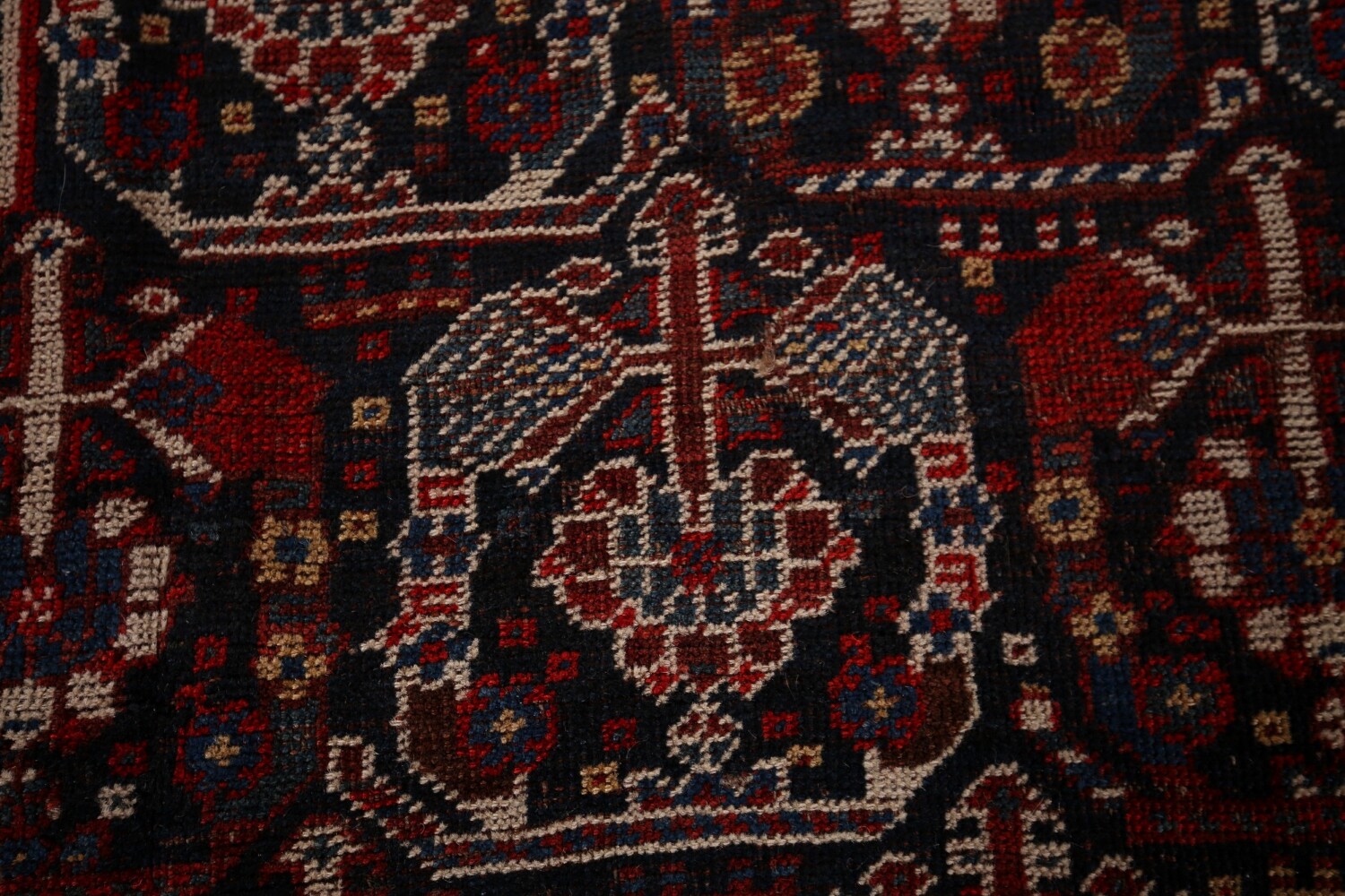 Pre-1900 Antique Wool Qashqai Persian Rug 5x6