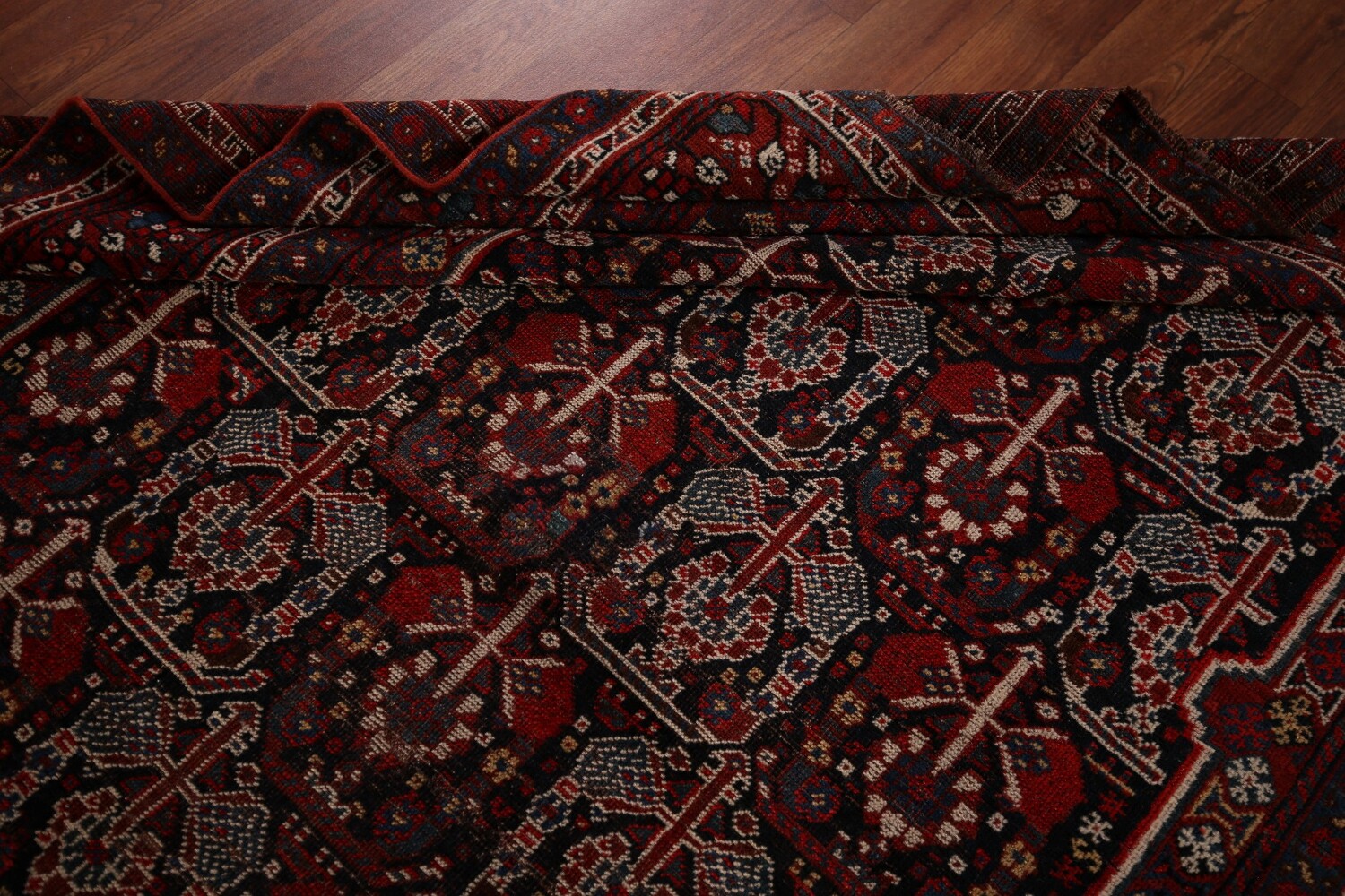 Pre-1900 Antique Wool Qashqai Persian Rug 5x6