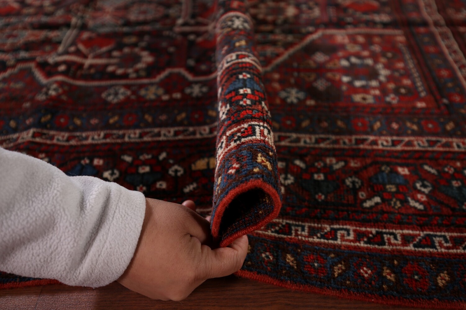Pre-1900 Antique Wool Qashqai Persian Rug 5x6