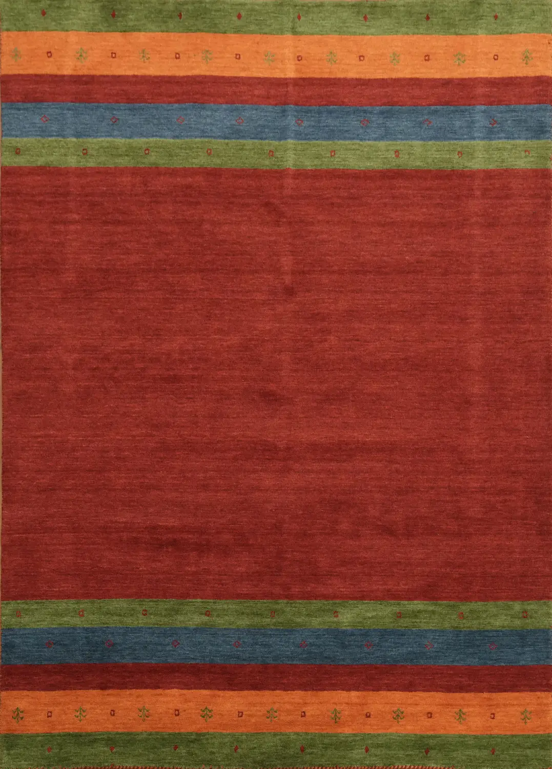 Traditional Meets Modern: Artisanal Gabbeh Rug with Colorful Stripes 6x8