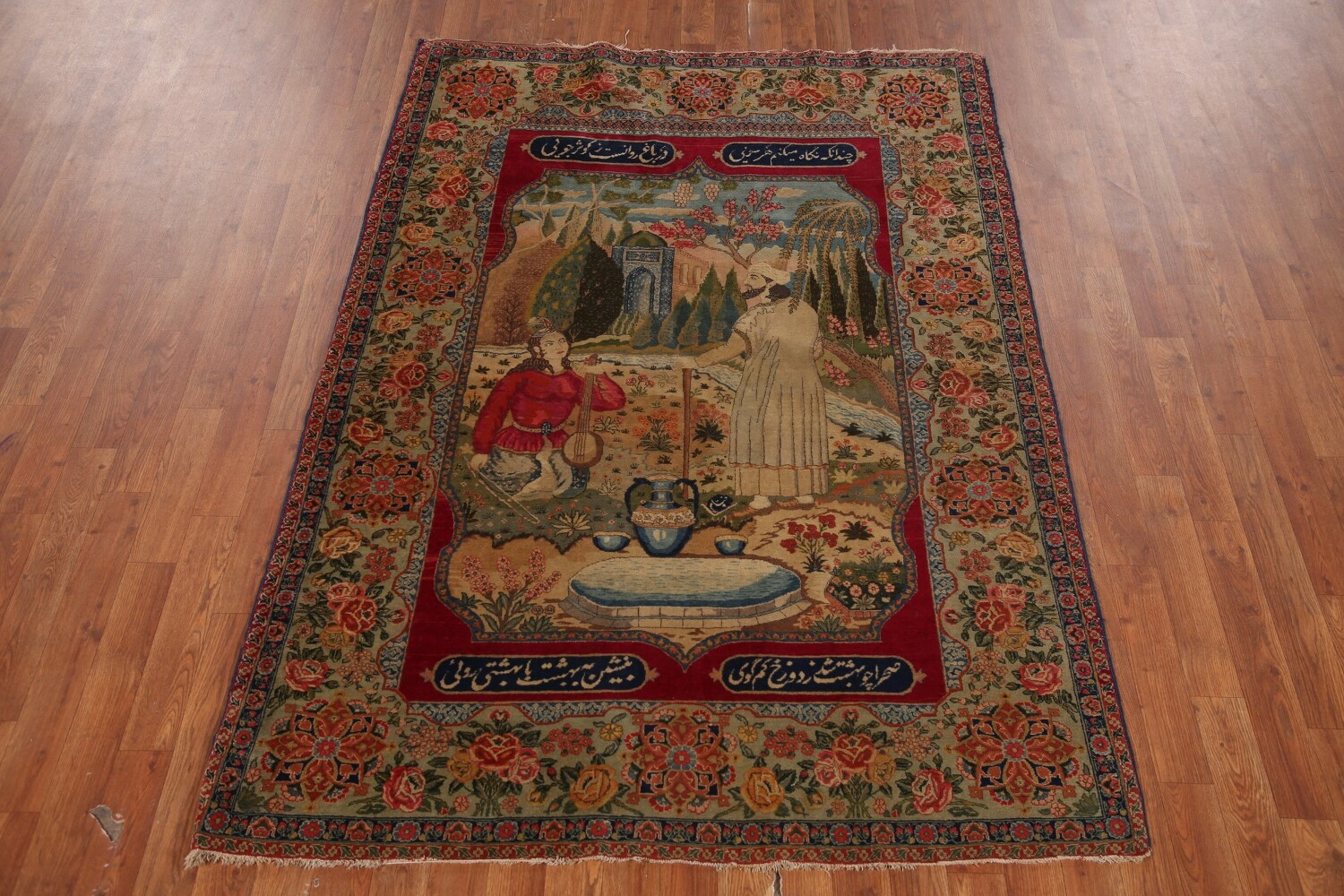 Pre-1900 Masterpiece Vegetable Dye Tabriz Persian Rug 5x6