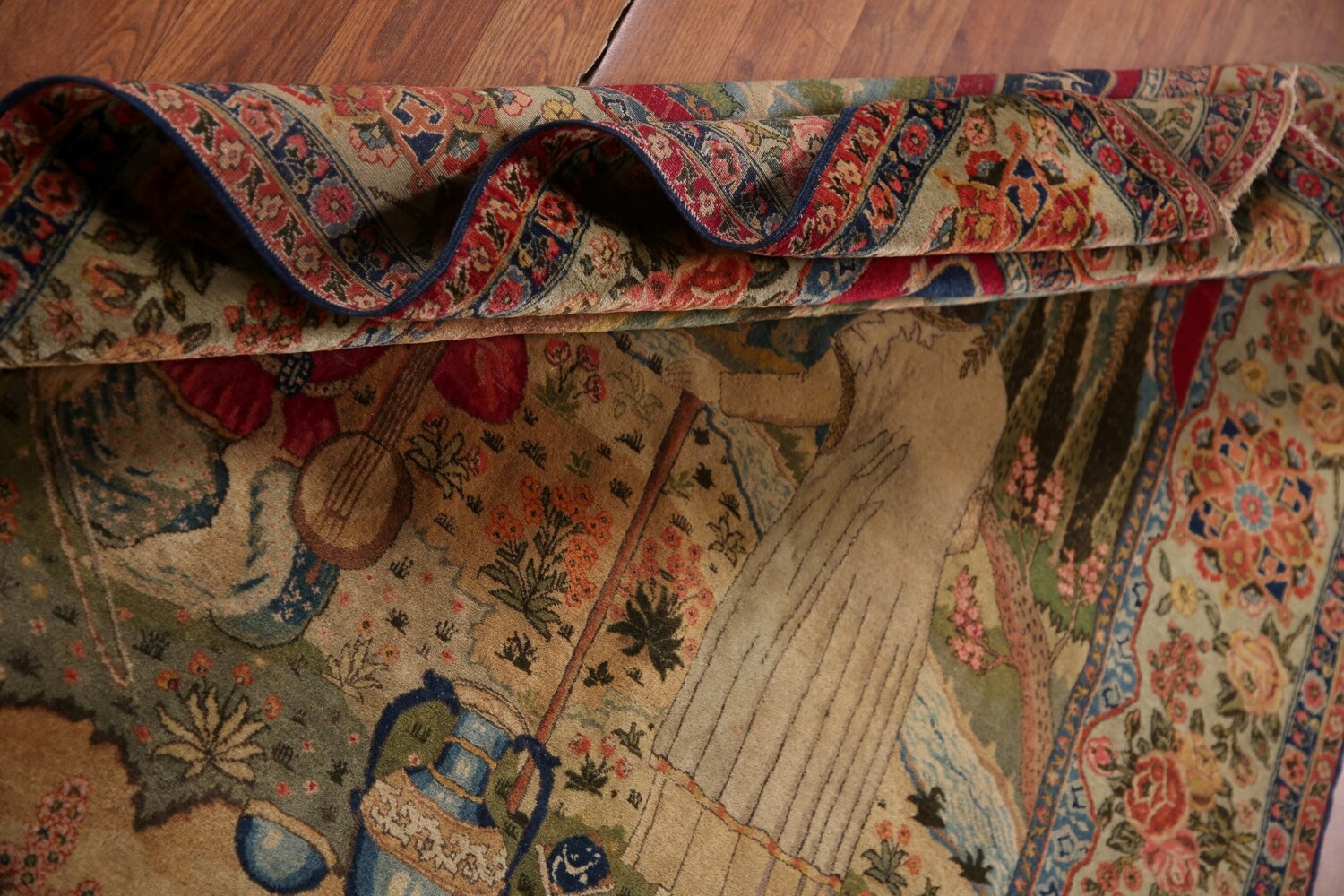 Pre-1900 Masterpiece Vegetable Dye Tabriz Persian Rug 5x6
