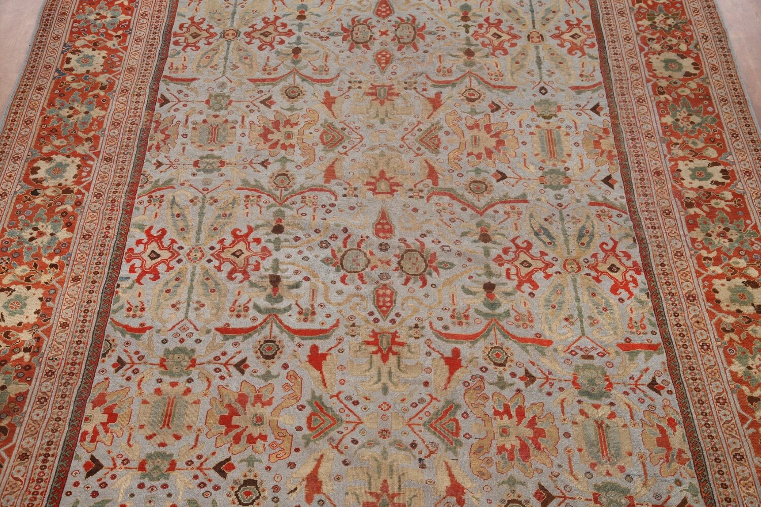 Antique Vegetable Dye Sultanabad Ziegler Persian Large Rug 11x17