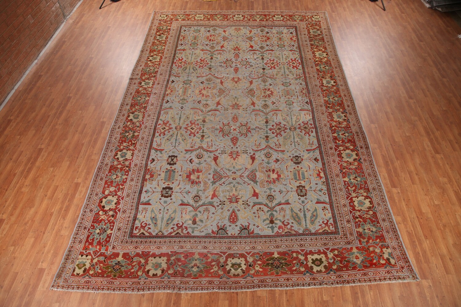 Antique Vegetable Dye Sultanabad Ziegler Persian Large Rug 11x17