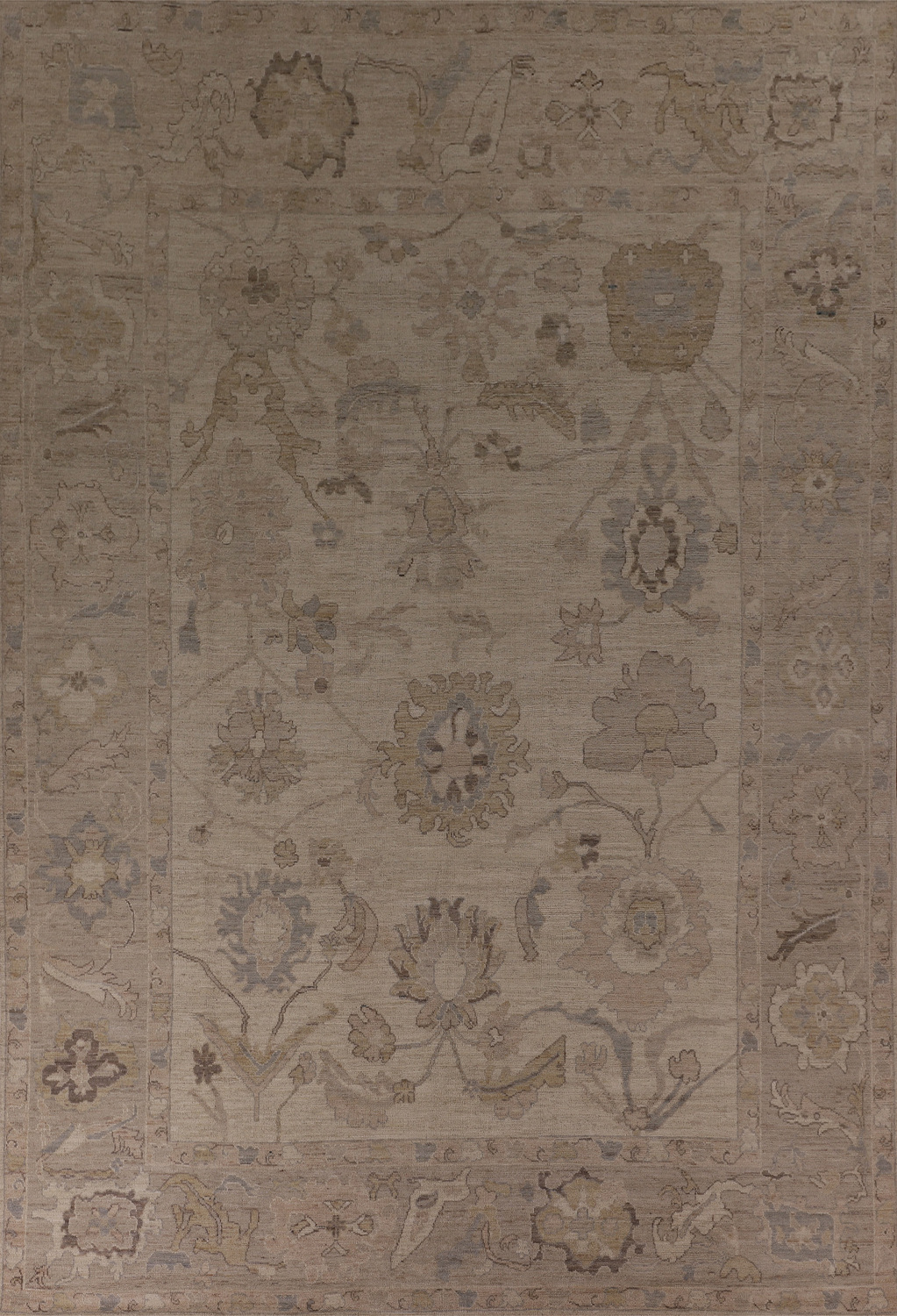 Vegetable Dye Oushak Turkish Area Rug 9x13