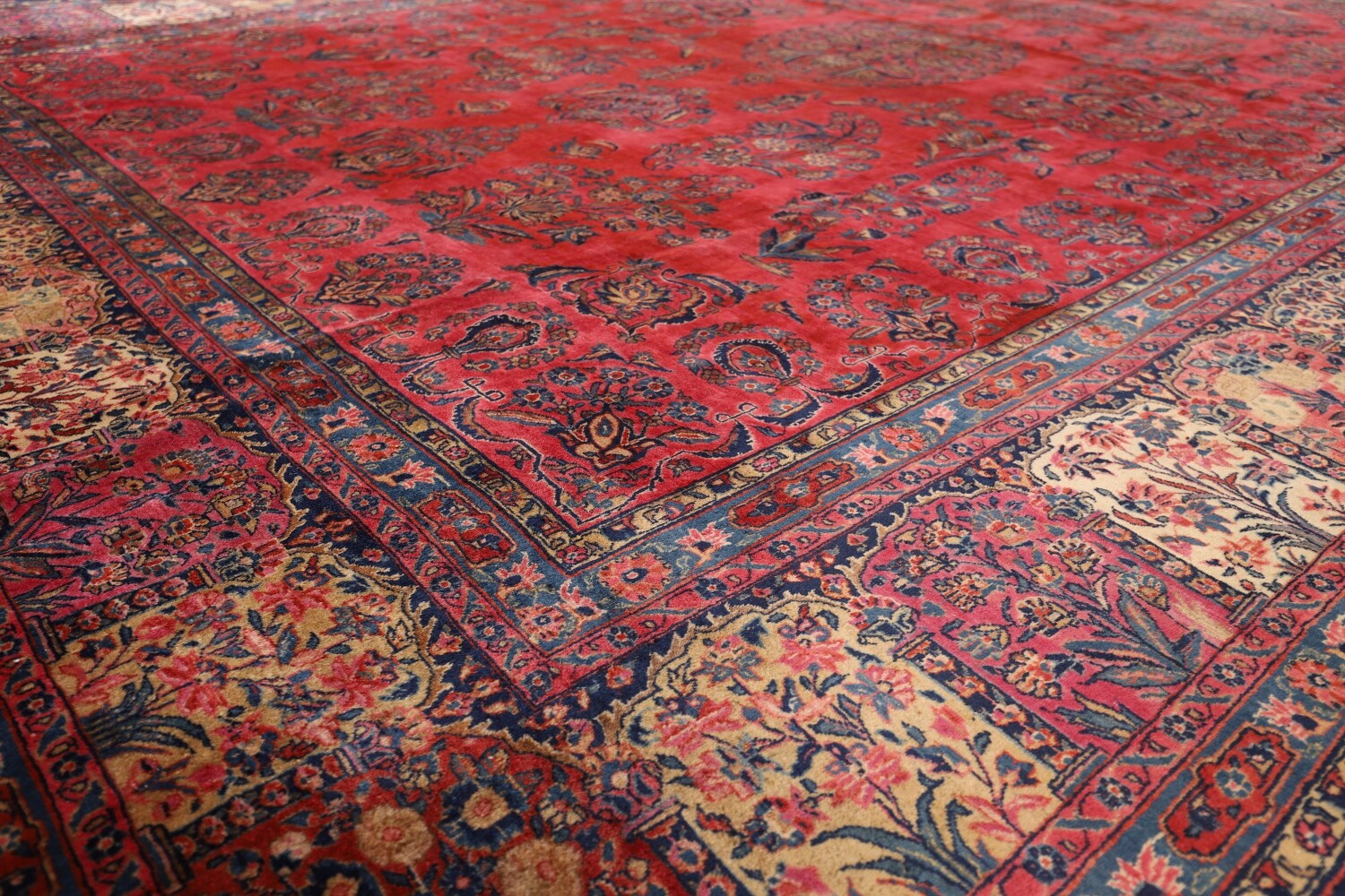 Pre-1900 Vegetable Dye Sarouk Mohajeran Persian Area Rug 10x13