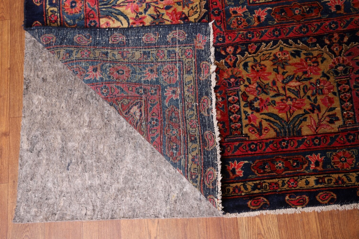 Pre-1900 Vegetable Dye Sarouk Mohajeran Persian Area Rug 10x13