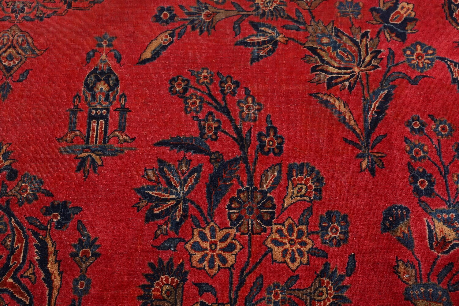 Pre-1900 Vegetable Dye Sarouk Mohajeran Persian Area Rug 10x13