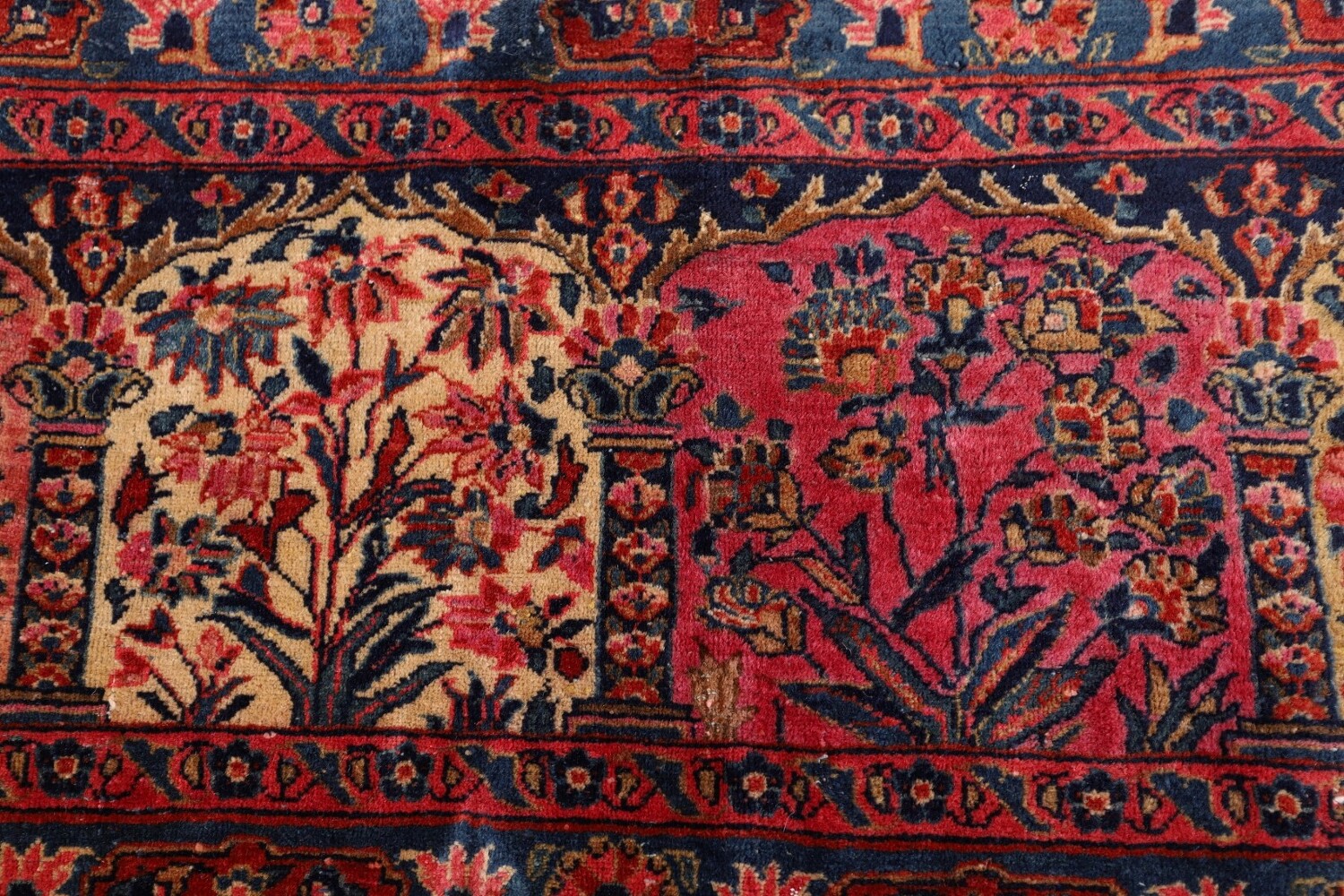 Pre-1900 Vegetable Dye Sarouk Mohajeran Persian Area Rug 10x13