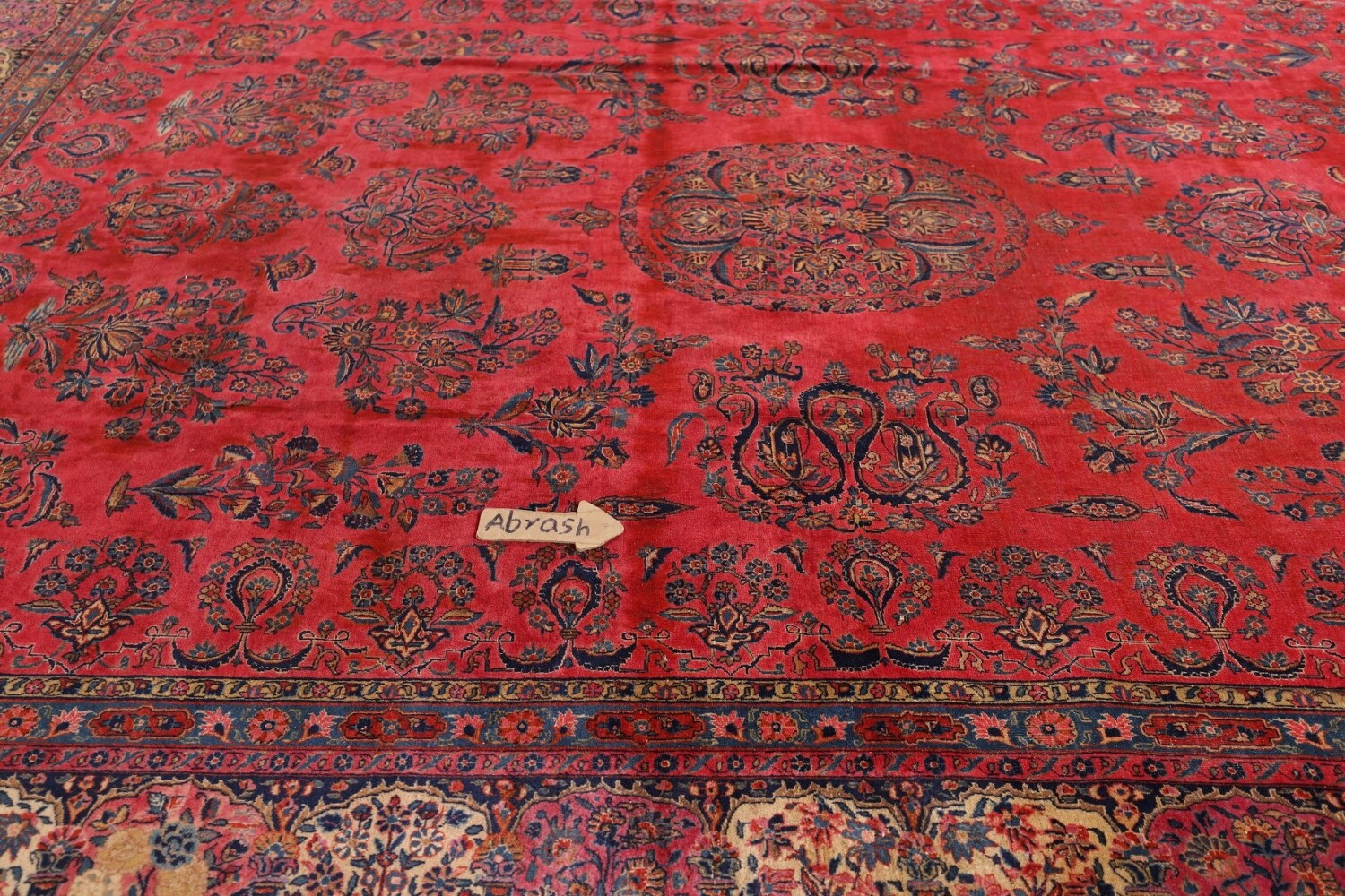 Pre-1900 Vegetable Dye Sarouk Mohajeran Persian Area Rug 10x13