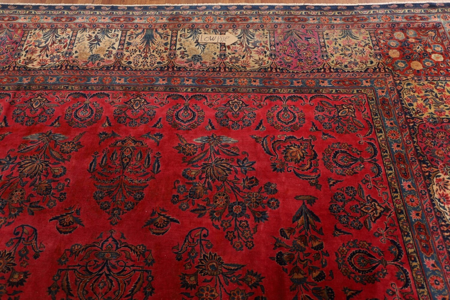 Pre-1900 Vegetable Dye Sarouk Mohajeran Persian Area Rug 10x13