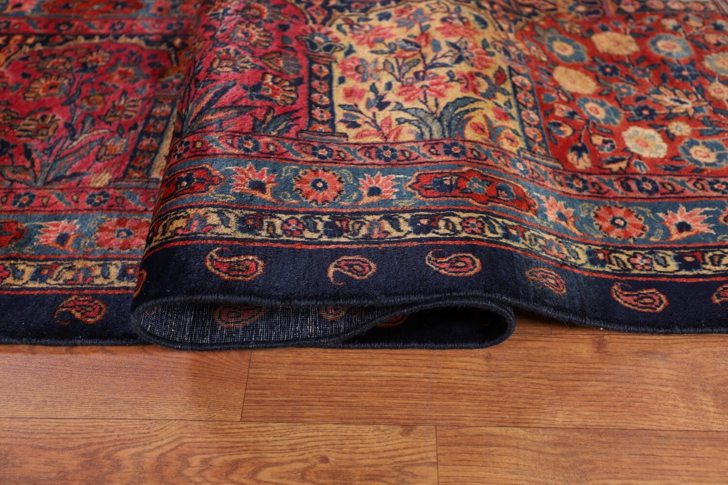 Pre-1900 Vegetable Dye Sarouk Mohajeran Persian Area Rug 10x13