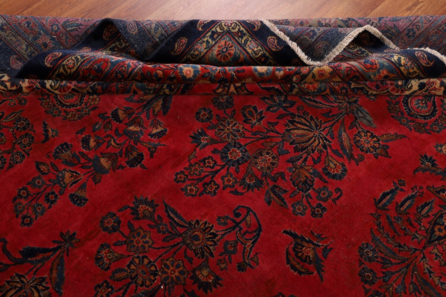 Pre-1900 Vegetable Dye Sarouk Mohajeran Persian Area Rug 10x13