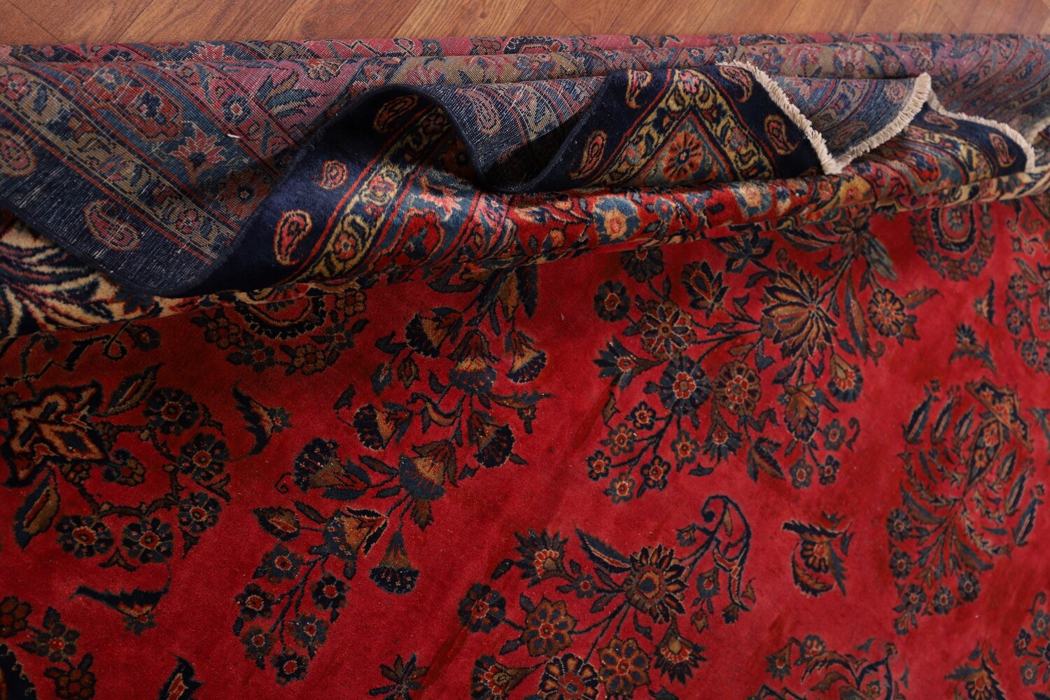 Pre-1900 Vegetable Dye Sarouk Mohajeran Persian Area Rug 10x13