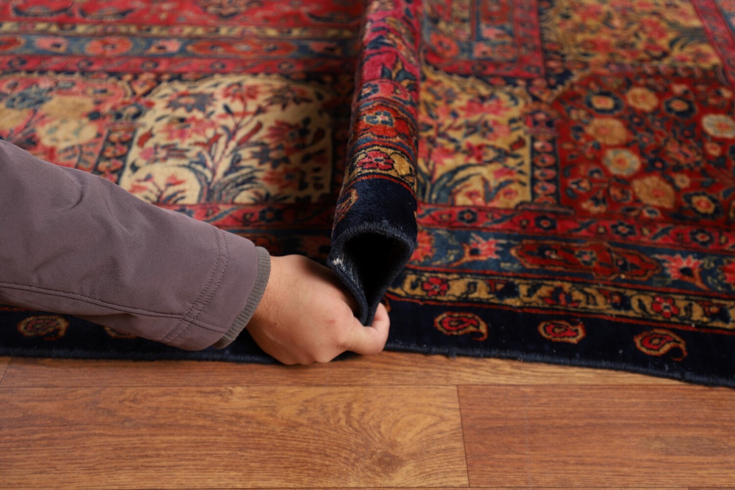 Pre-1900 Vegetable Dye Sarouk Mohajeran Persian Area Rug 10x13