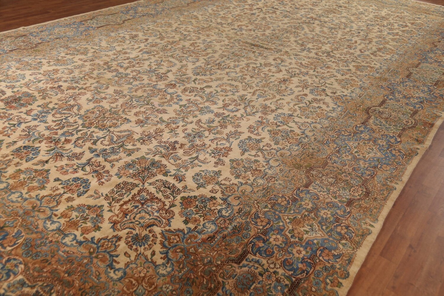 Pre-1900 Vegetable Dye Kerman Persian Large Rug 11x20