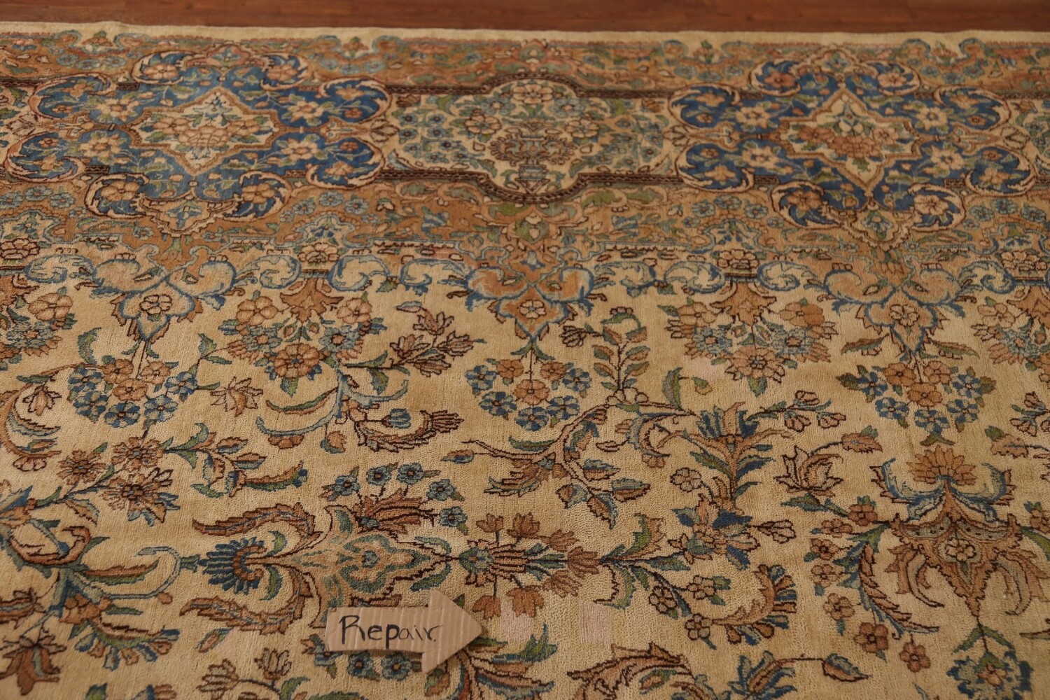 Pre-1900 Vegetable Dye Kerman Persian Large Rug 11x20