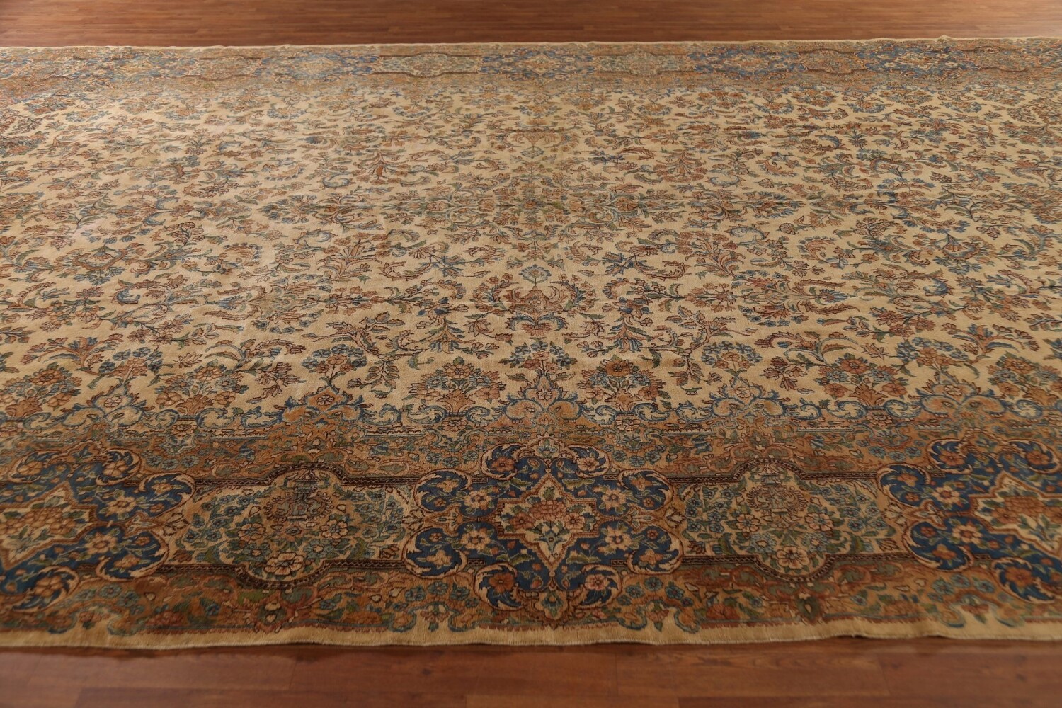 Pre-1900 Vegetable Dye Kerman Persian Large Rug 11x20