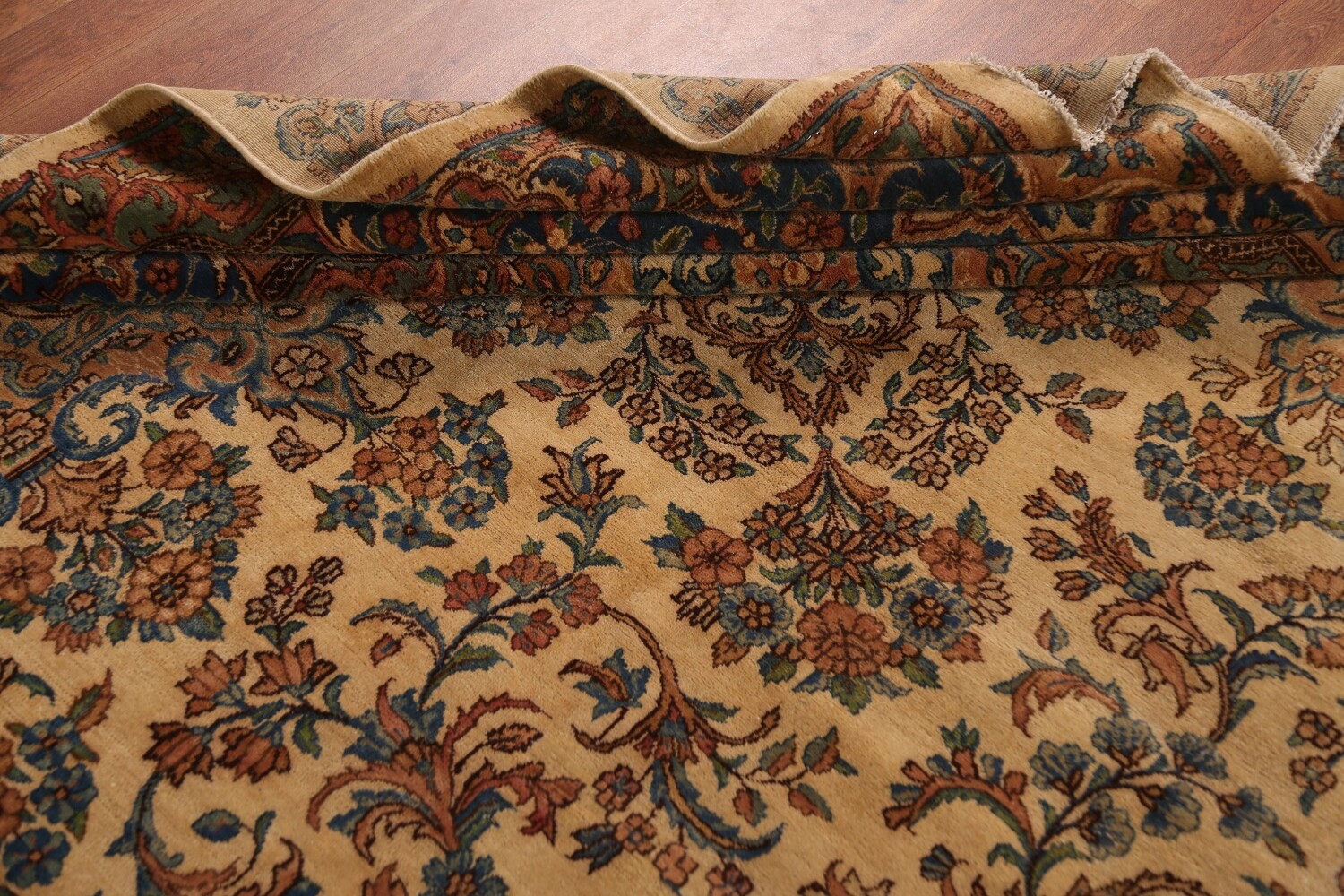 Pre-1900 Vegetable Dye Kerman Persian Large Rug 11x20
