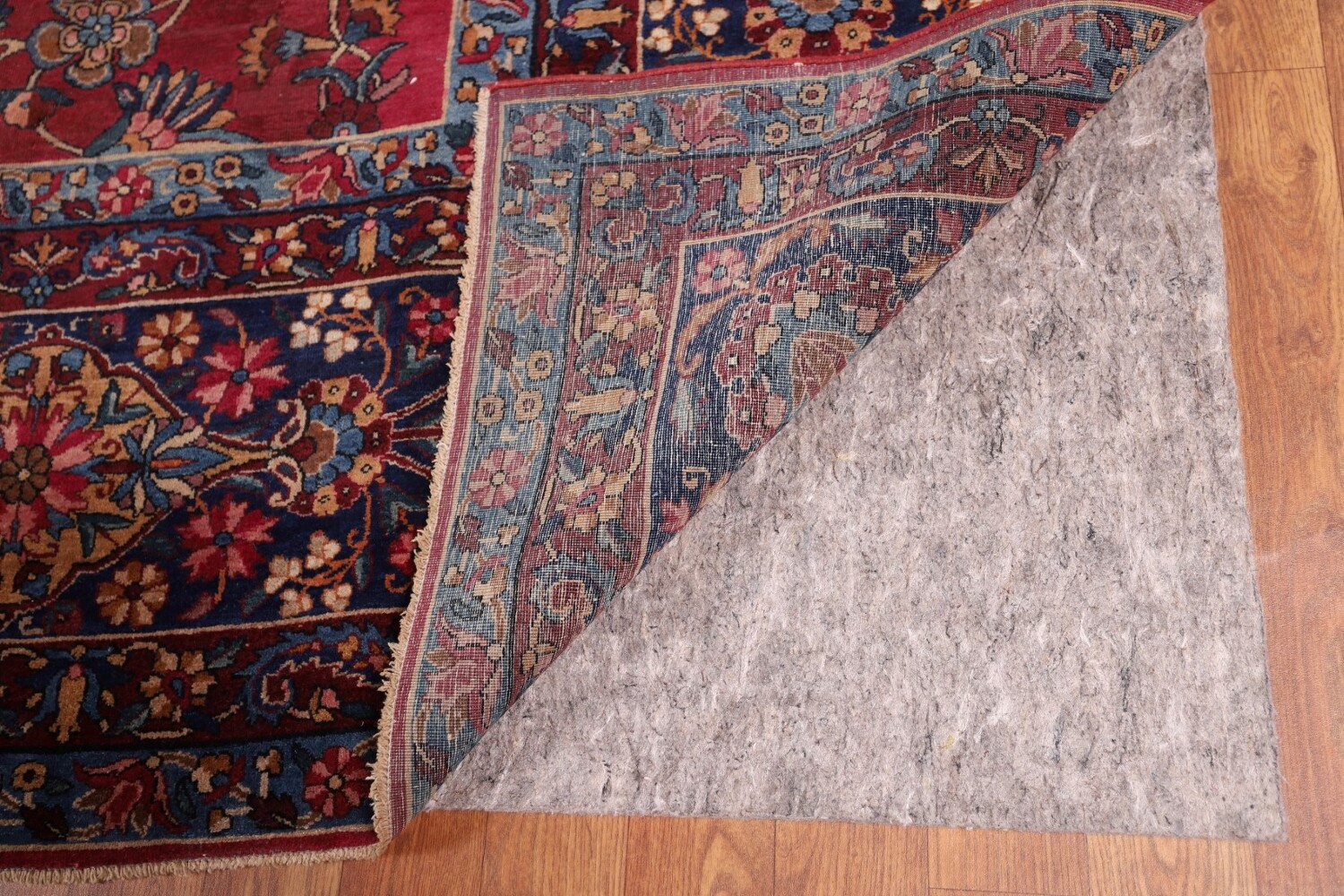 Pre-1900 Antique Kerman Ravar Vegetable Dye Persian Rug 12x21