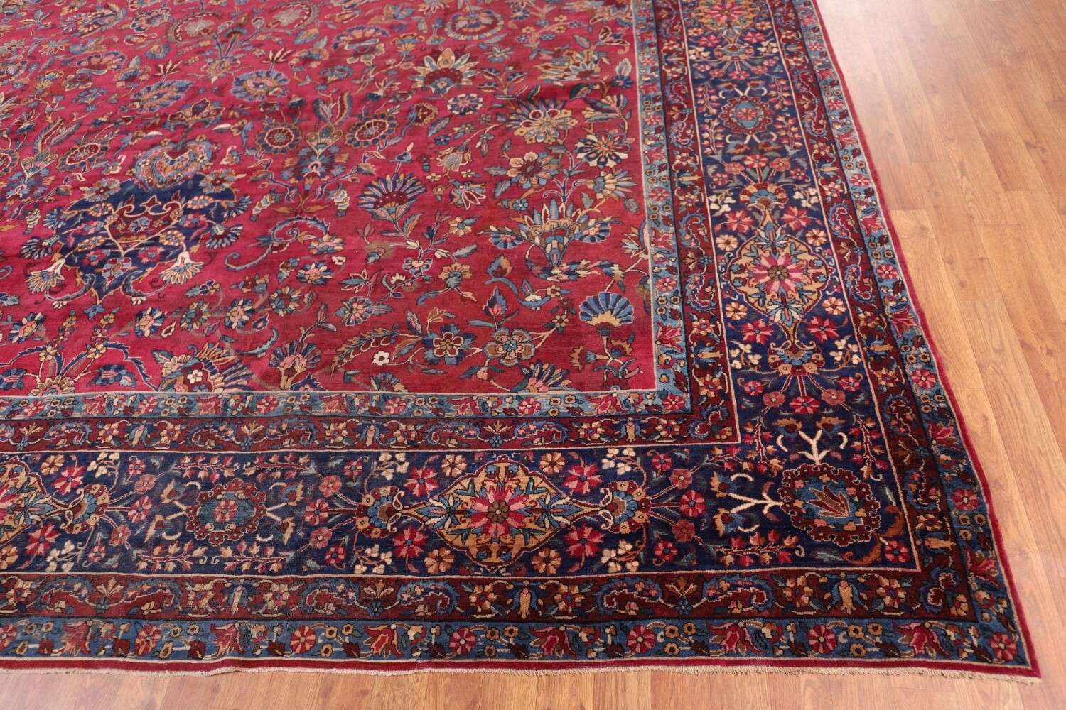 Pre-1900 Antique Kerman Ravar Vegetable Dye Persian Rug 12x21